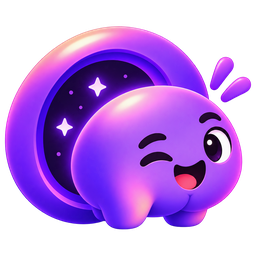 O mascote do Furico, roxinho e piscando
